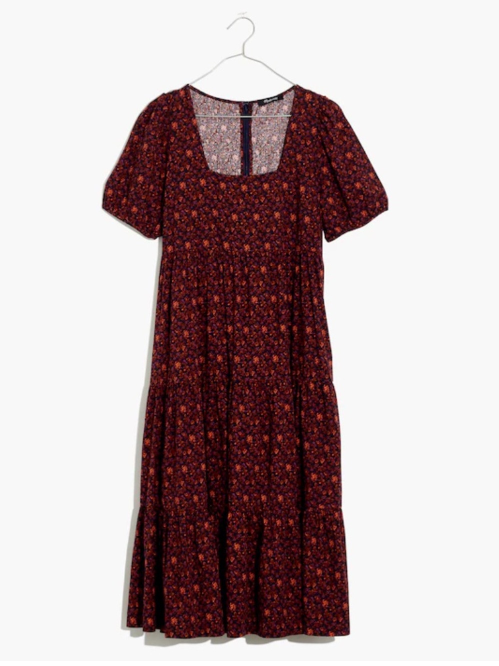 Madewell Floral Print Dress in Brown and Pink